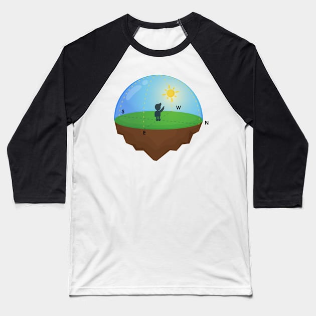 Flat Earth Society Baseball T-Shirt by fiar32